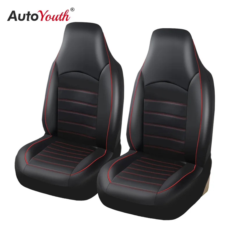 Online Fundas de asiento delantero de coche AUTOYOUTH estilo de moda cubo trasero alto funda de asiento de coche Interior de coche Protector 2 uds para toyota
