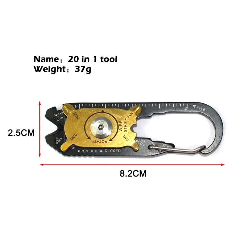 20 в 1 карман Военная Кредитная карта Открытый Отдых EDC брелок для ключей самообороны принадлежности карабин выживания Клип Многофункциональный инструмент