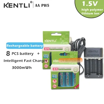 

8 pcs 1.5v AA rechargeable Li-polymer li-ion polymer lithium battery + Intelligent Fast Charger OWN IT AND SAVE YOUR MONEY/TIME