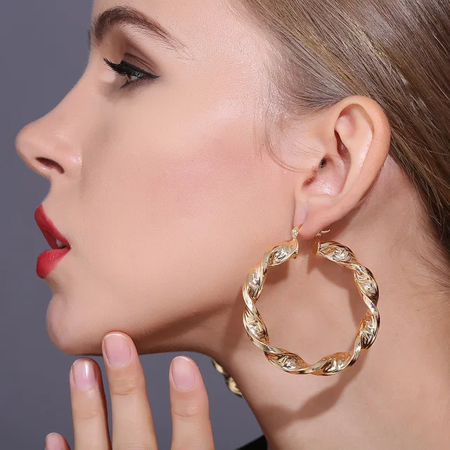 Luxurious Trendy Hoop Earrings for Women Earrings For Gold Ring Farrings Female Hot Style Jewelry Wedding Accessories Gift 4