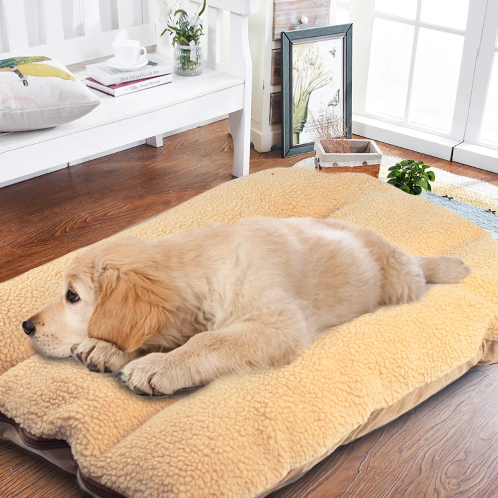 Dogs Kennel Plush Dog Mattress Puppy Cat Sleeping Pad Winter Warm Pet Bed Mat Thicken Fleece Large Dogs Cushion Blanket Dogs Kennel Plush Dog Mattress Puppy Cat Sleeping Pad Winter Warm Pet Bed Mat Thicken Fleece Large Dogs Cushion Blanket