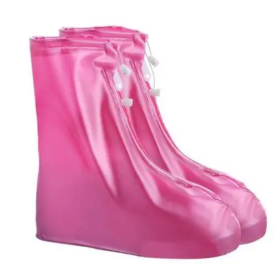 High-Quality Men's And Women's Rainproof And Waterproof Boots Cover Rubber Boots Reusable Shoe Cover  Non-Slip  Rain Boots rose Red