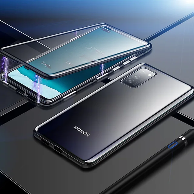 Black Для huawei Nova 6 SE чехол 360 магнитное стекло двойное закаленное стекло металлическая рамка чехол s для Nova6 Nova 6 Чехол Fundas Couqes - Цвет: Black