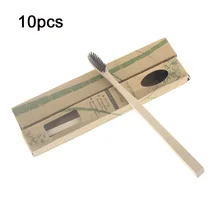 10 шт./компл., коробка для рукоделия, черная щетина, Environ, Мужская зубная щетка из бамбука