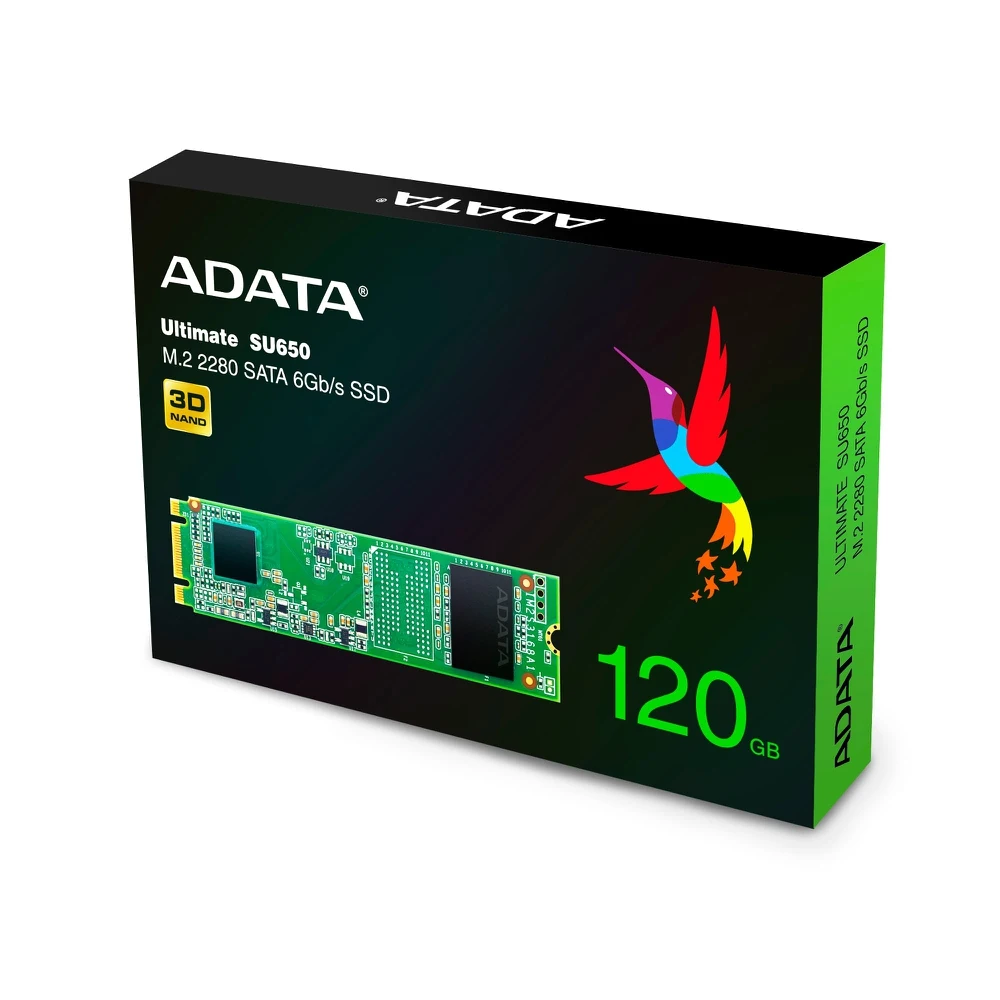 SSD storage device ADATA 120GB Ultimate SU650 M.2 2280 SATA III R/W -  550/410 MB/s 3D-NAND TLC, ssd disk internal storage data storage for pc for  laptop Solid State Drives Computer Office
