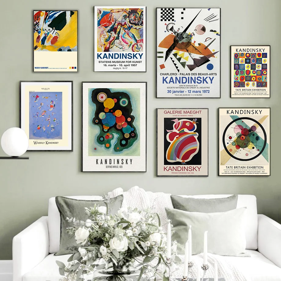 Wassily Kandinsky Poster Vintage 1960'S Galerie Berggruen Exhibition Museum Canvas Print Pittura Astratta Wall Picture Decor
