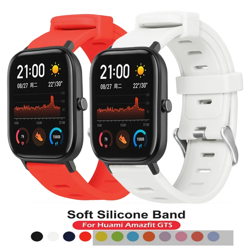 

20mm Sports Silicone Wrist Strap for Huami Amazfit GTS Bip BIT Lite Youth Smart Watch Band Bracelet Wristband For Amazfit GTR 42