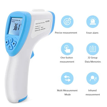 

Non-Contact Forehead Thermometer Digital LCD Display IR Infrared Thermometer Fever Alarm for Baby Kids Adults Home Thermometer