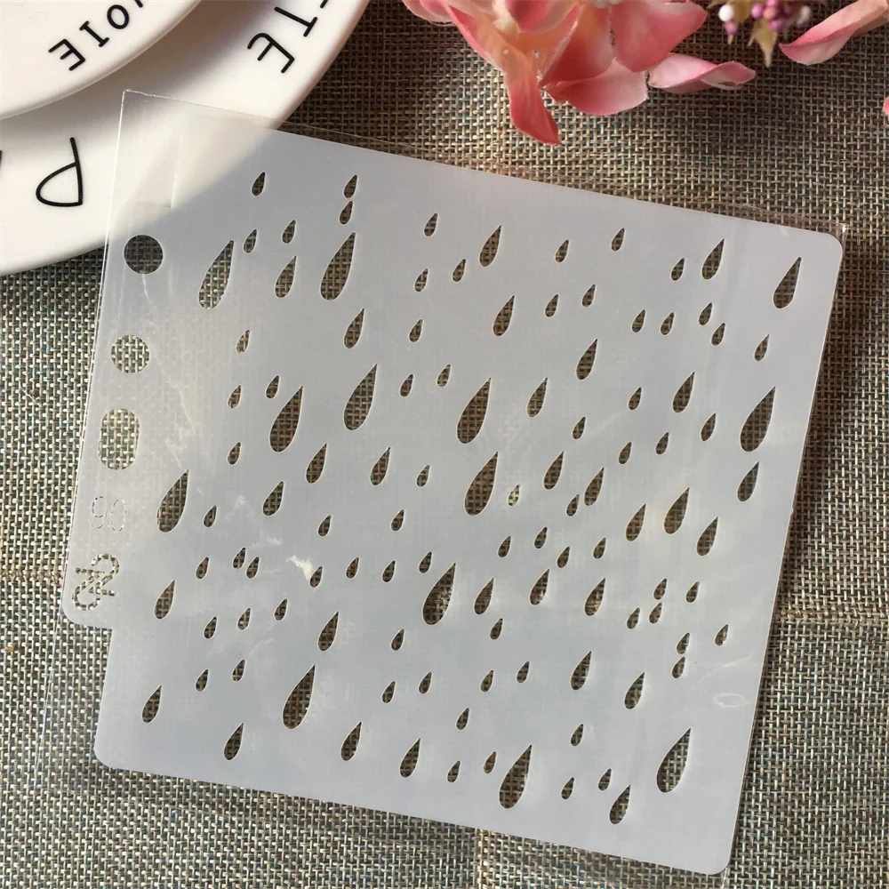 

5.1" Rain Drop Waterdrop DIY Layering Stencils Painting Scrapbook Coloring Embossing Album Decorative Card Template