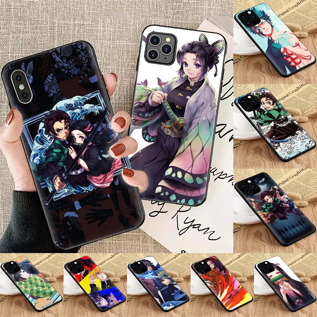 Demon Slayer group Мягкий силиконовый чехол для телефона iPhone 5 6 7 8 11 5S 6s Plus X XS XR Max Pro |