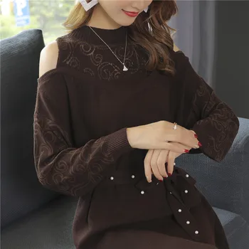 

2019 Real Poncho The New Film 9330 Off-the-shoulder Printed Sleeve Knit A Female Hair Dress 100-9 Row 4 Shelves On Second Floor