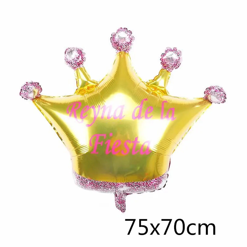 1 шт. на широкую ногу 39 дюймов золотые шары из фольги с короной «Prince» и «Princess» испанский детских празднований дня рождения coroa вечерние украшения для взрослых globos - Цвет: as picture