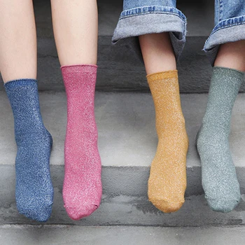 

1Pair Winter Womens Socks Spots Elastic Sock Ankle Short Casual Socks Shiny Creative Socks Sweat Breathable High Quality