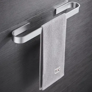

Towel Holder Bathroom Towels Rack Hanger Black Silver Space Aluminum Wall Hanging Towel Bar Organizer Kitchen Storage Shelf