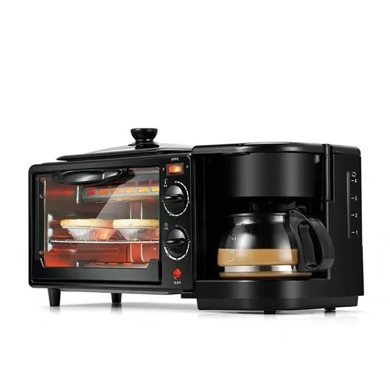 18l 20l 1600w 2022 best electric kitchen cooker without no oil free large capacity digital toaster smart air fryers oven Electric Oven Kitchen 3 In 1 Breakfast Making Machine Drip Coffee Maker Household Bread Pizza Frying Pan Toaster