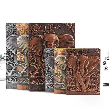 

3D Elephant Embossed Notebook A5/64K 100 Sheets Journal Notepad Travel Diary Planner Business School Office Supplies