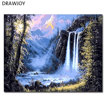 

DRAWJOY Framed Picture Painting By Numbers DIY Painting Coloring By Numbers Wall Art Home Decor For Living Room GX8352 40*50cm
