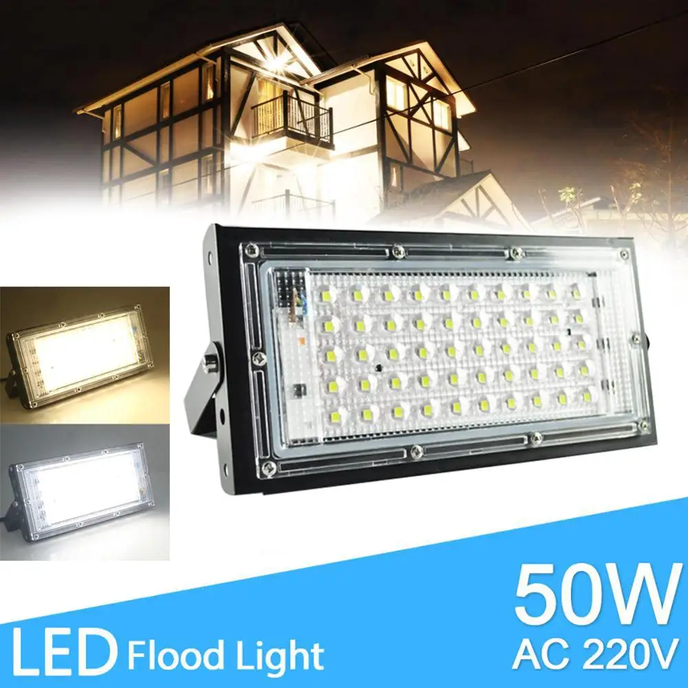 

50 LEDs 50W Flood Light 4800 Lumens Bright Outdoor Light IP65 Waterproof Suitable for Garden Yard Outdoor Lighting 6500K/3000K