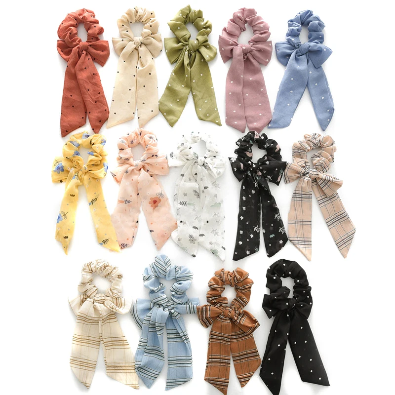 

Black White Elegant Dot Stripe Hair Rope Simple Soft Elastic Hair Bands Scrunchies Rope Rubber Band Headband Hair Accessories