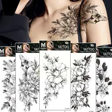 Tattoo Stickers Black Flower Colorful Body Art Tattoos Waterproof Body Tattoo Stickers Art F4T5 Fake T K0D9