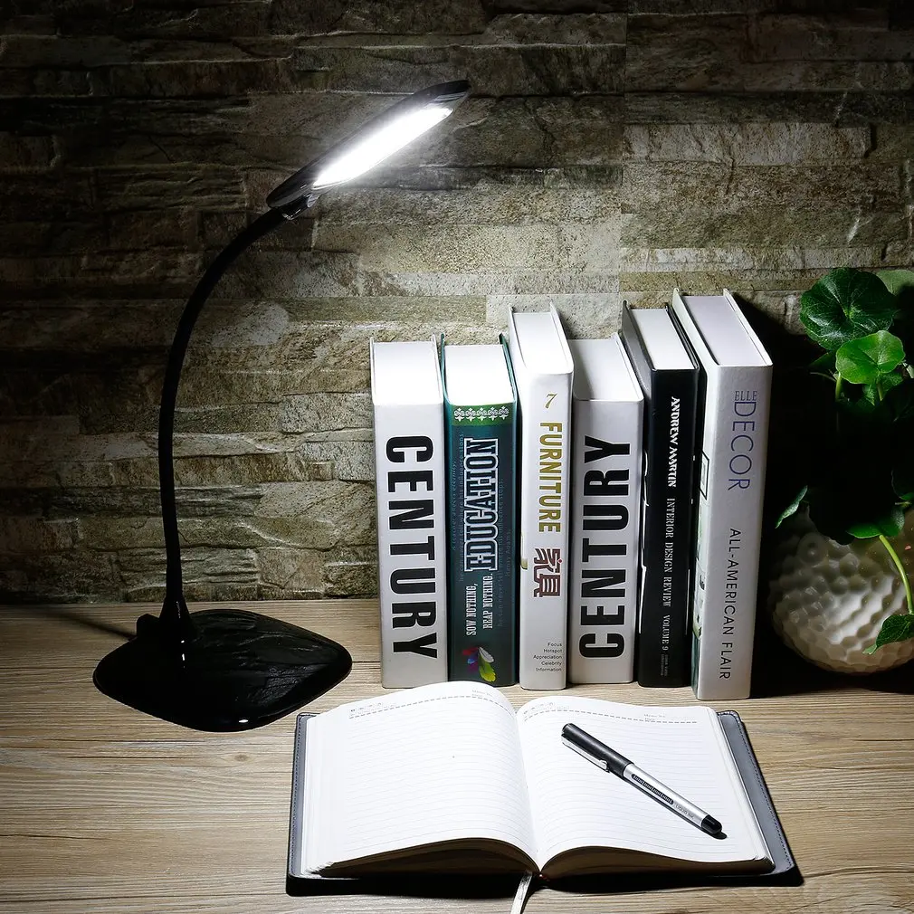 High Brightness Eye-protection LED Table Lamp 3 Grade Dimmable With Touch Key Soft Lamp Arm 360 degree Adjustable Energy Saving