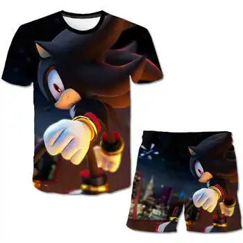 Summer Sonic the Hedgehog T-Shirt 3D Baby Boy Clothing Set Cute Cartoon Children Boys Clothes tops Shorts Suit for Kids Outfit 1