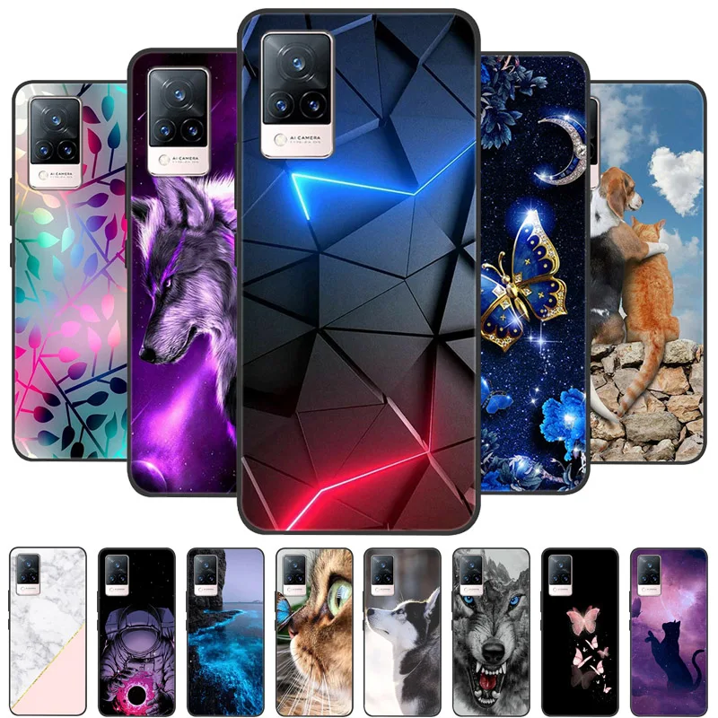

For Coque vivo V21e Case Silicon Back Cover Phone Case For vivo V21e Cases Soft bumper Funda on vivo V2061 V21 e V 21e 6.44" Bag