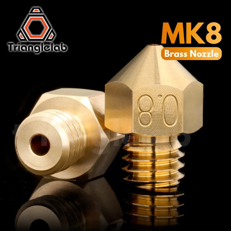 trianglelab Top quality Brass MK8 Nozzle for 3D printers hotend 1.75MM Filament  J-head cr10 heat block ender3 hotend m6 Thread mk8 медная насадка с покрытием прочная антипригарная высокопроизводительная резьба m6 для cr10 hotend ender3 детали для 3d принтера