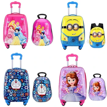 

Cartoon Kid's Suitcase trolley Luggage travel rolling Luggage backpack set suitcase with wheel children's carry on Cabin luggage