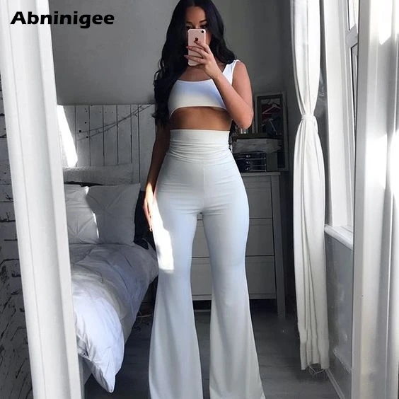 Woman Pants Hippie High Waist Bell 
