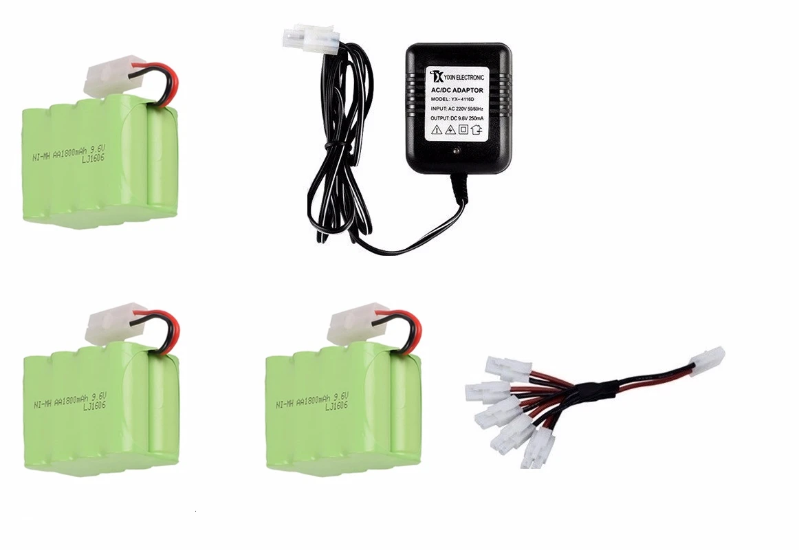 Pinkish Grey Модель M) Ni-MH 9,6 v 1800mah батарея+ 9,6 v зарядное устройство для Rc игрушечного автомобиля танка поезд Робот Лодка пистолет AA 9,6 v перезаряжаемый аккумулятор - Цвет: Pinkish Grey