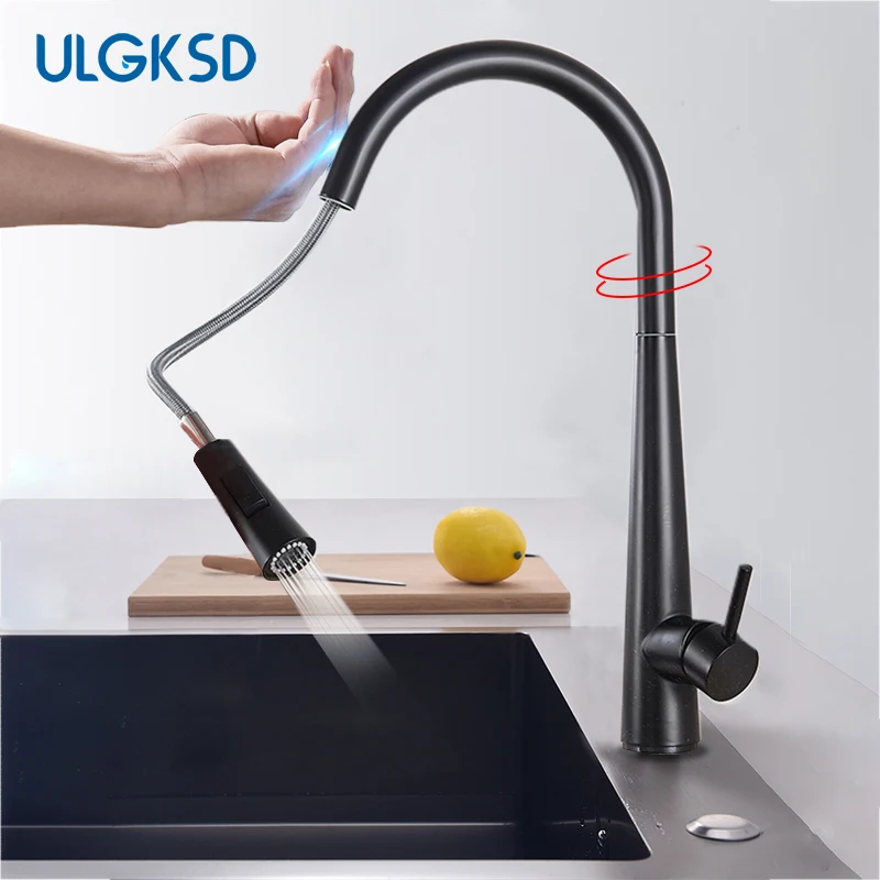 Touch Sensor Kitchen Faucets Pull Out Smart Control Mixer Tap Stream
