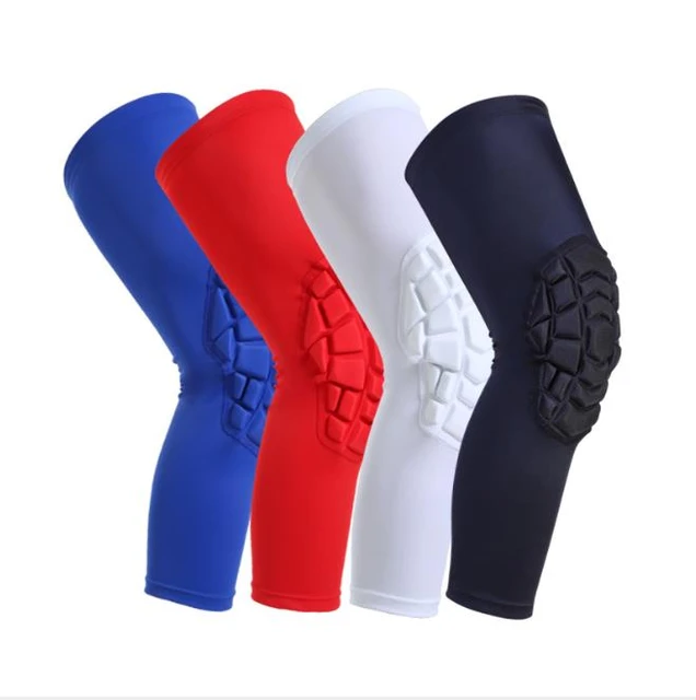 COOLOMG Basketball Knee Pads Adult Knee Compression Sleeves Long Leg Sleeves  Wrestling Volleyball Baseball Sport White XL 