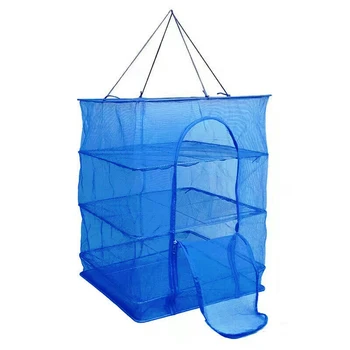 

Folding 3 Layers Fish Net Drying Rack Mesh Hanging Vegetable Dishes Dryer Foldable Hanger Fishing Net Accessories 40*40*65cm