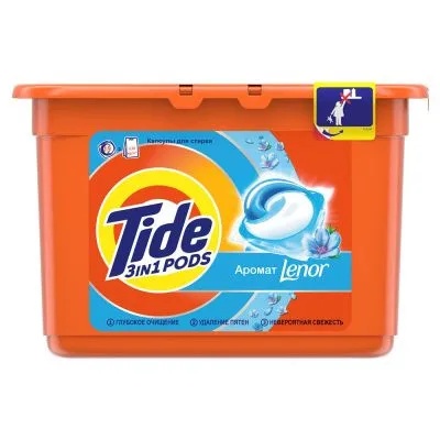 Капсулы для стирки «C прикосновением аромата Lenor» Tide, 15 шт