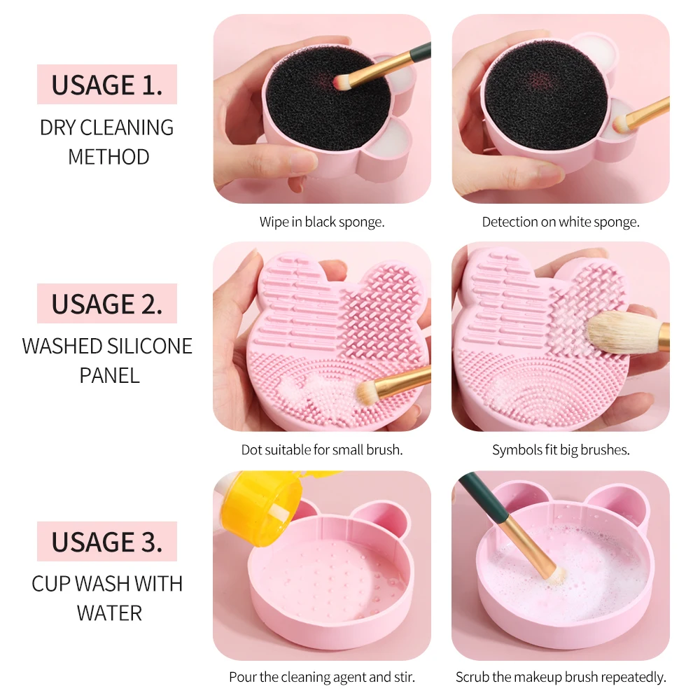 Silicone Makeup Brush Cleaner Cosmetic Brush Cleaning Egg Washing Tool  (Black) 