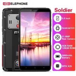 Elephone Soldier 4G смартфон 5,5 "Android 8,0 MTK X25 4 Гб ОЗУ 128 Гб ПЗУ 21 Мп задняя камера IP68 Водонепроницаемый 5000 мАч мобильные телефоны