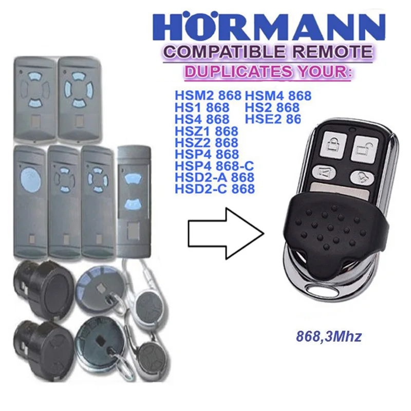 

Hormann Marantec Berner 868 garage door remote control duplicator HSM2 HSM4 868 BHS 121 BHS 211 868 Digital D302 868