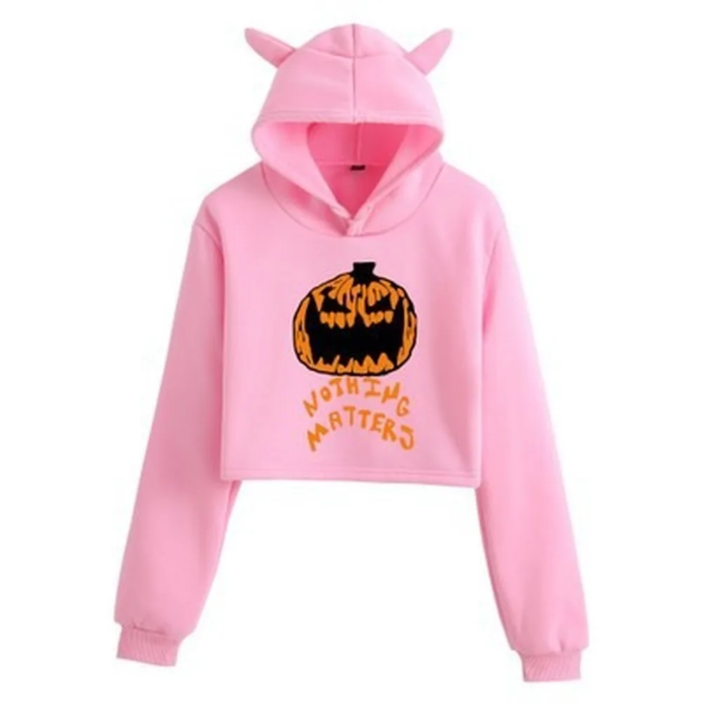 

Halloween Clothes Women Pumpkin Hoodie Bunny Ears Blanket Longsleeve Hoody Black Pink Fall Oversized Anime Hoodies Sweatshirt