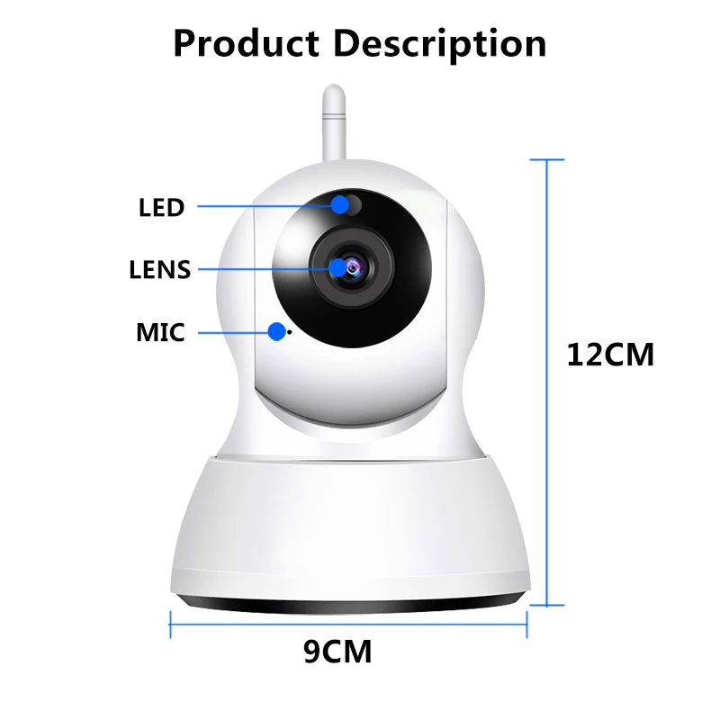 Ip-камера HD 720 P, беспроводная домашняя камера безопасности, WiFi, двухсторонняя аудио-камера, детский монитор, умное ночное видение, CCTV, камера для помещений, монитор