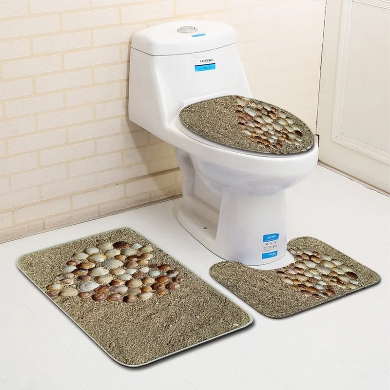 Seaside landscape pattern bathroom mat set Carpets For bathroom Carpet