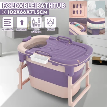 

1.02m Foldable Bath Tub Bathtub for Baby Toddler Children Twins Petite Adult Portable Bath Bucket with Stool Large Swimming Pool