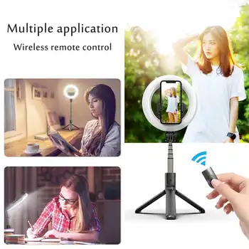 

Tripod 6" Dimmable LED Ring Light with Tripod bluetooth USB Fill Light Photography Lamp Selfie Tripod Stand Make Up Ringlight