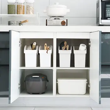 

Kitchen Pot Storage Rack Storage Box Pulley Cover Pot Plastic Shelf Kitchen Utensils Storage Box Spice Plate Storage TP8