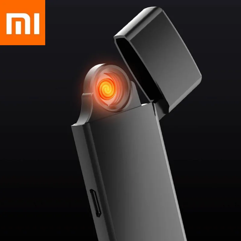 

Xiaomi Ultra Thin Charging Lighter Obsidian Practical Creative Xiomi Lighter Current Ignition USB Charging Safe For Gifts Trips