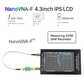 

NanoVNA-F Handheld Vector Network Analyzer SWR Meter 50KHz-1000MHz 4.3 Inch IPS MF HF VHF Antenna Analyzer