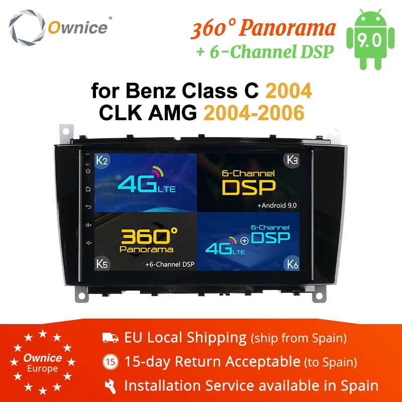 Ownice Android 9 0 2 DIN автомобильный DVD GPS для Mercedes/Benz c-класс C180 C200 CLK200 K3 K5 K6 4G 360 панорама DSP