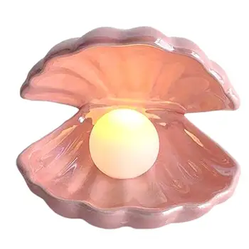 

Ceramic Shell Light Night Light Desktop Decoration Table Ornament European Style Bedside Lamp Decoration For Home Room Hotel