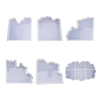 

Crystal Epoxy Resin Mold Irregular Coaster Casting Silicone Mould Handmade DIY Crafts Decorations Making Tool
