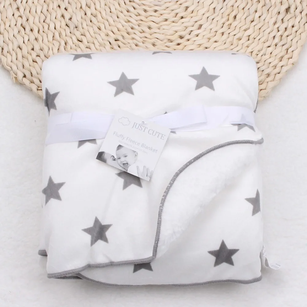 Вязаное детское одеяло для новорожденных, Пеленальное Одеяло, мягкое одеяло для младенцев, диван, постельные принадлежности, спальное одеяло, аксессуары для детской коляски - Цвет: white star